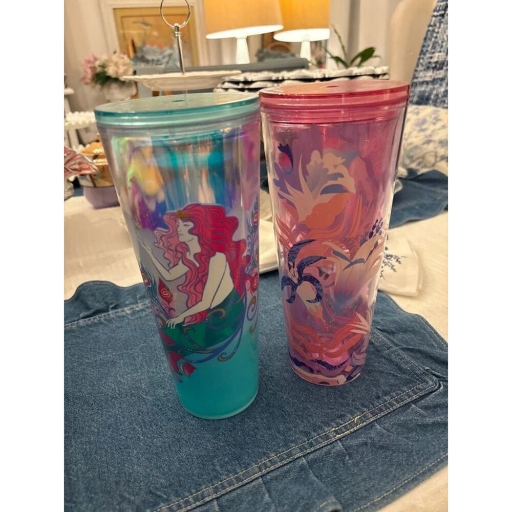 Starbucks Tumbler Pink Aqua Iridescent Mermaid Lot